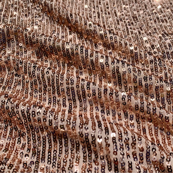 MSK Sequin Shift Dress XL Copper Pink Short Sleeve Mini - Picture 12 of 17